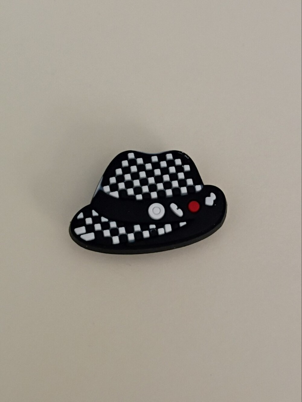 10 for $10 Jibbitz Croc Charm - Black & White Checkered Fedora Style Hat